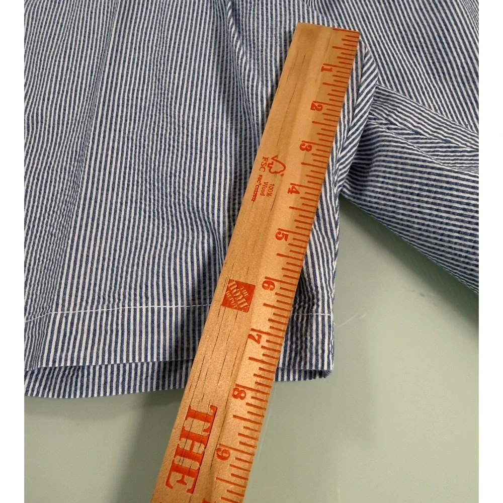 Banana Republic Aiden Club Short Men's 38 Blue & White Gingham Chino‎ DadCore